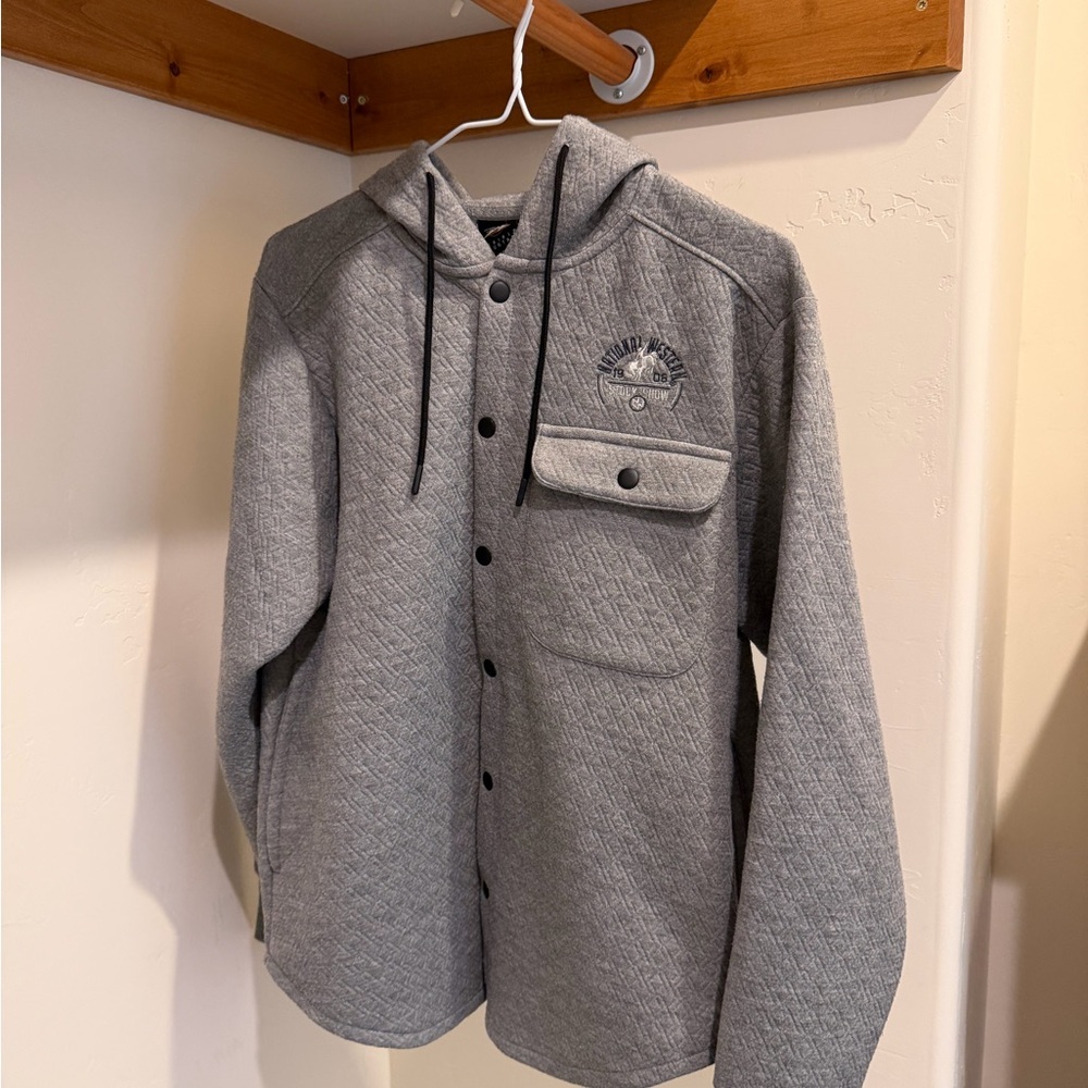 National Western Stock Show and Rodeo Gray Quilted Hooded Jacket